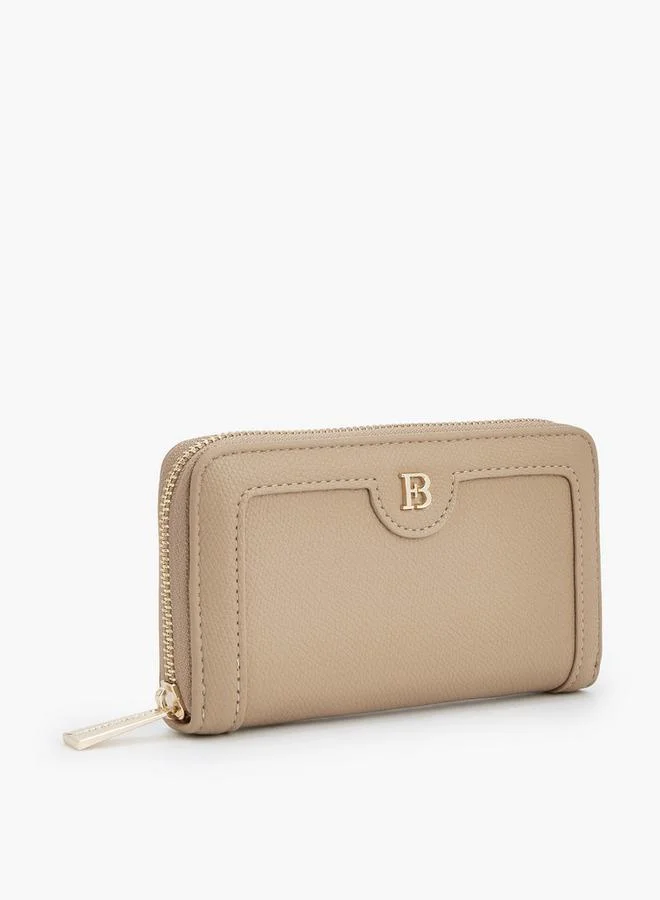 Flora Bella By Shoexpress BEIGE Textured Wallet With Zip Closure for Women | Best Price UAE